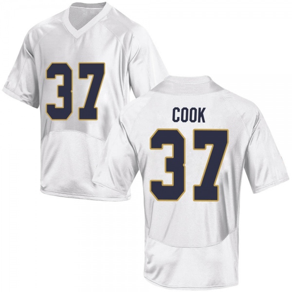 Henry Cook Notre Dame Fighting Irish NCAA Youth #37 White Replica College Stitched Football Jersey JUU5055CC